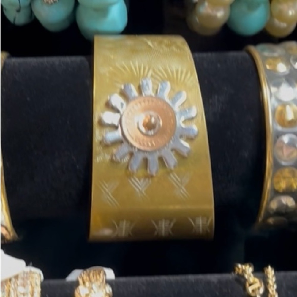 Sunburst Brass & Copper Bangle